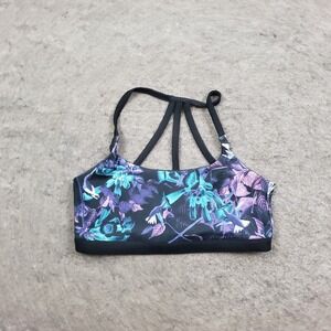Black Milk Sports Bra Womens 2XS Purple‎ Bralette Workout Athletic Floral Yoga